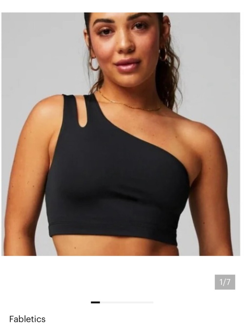 Fabletics Asymmetrical One-Shoulder Crop Top in Black